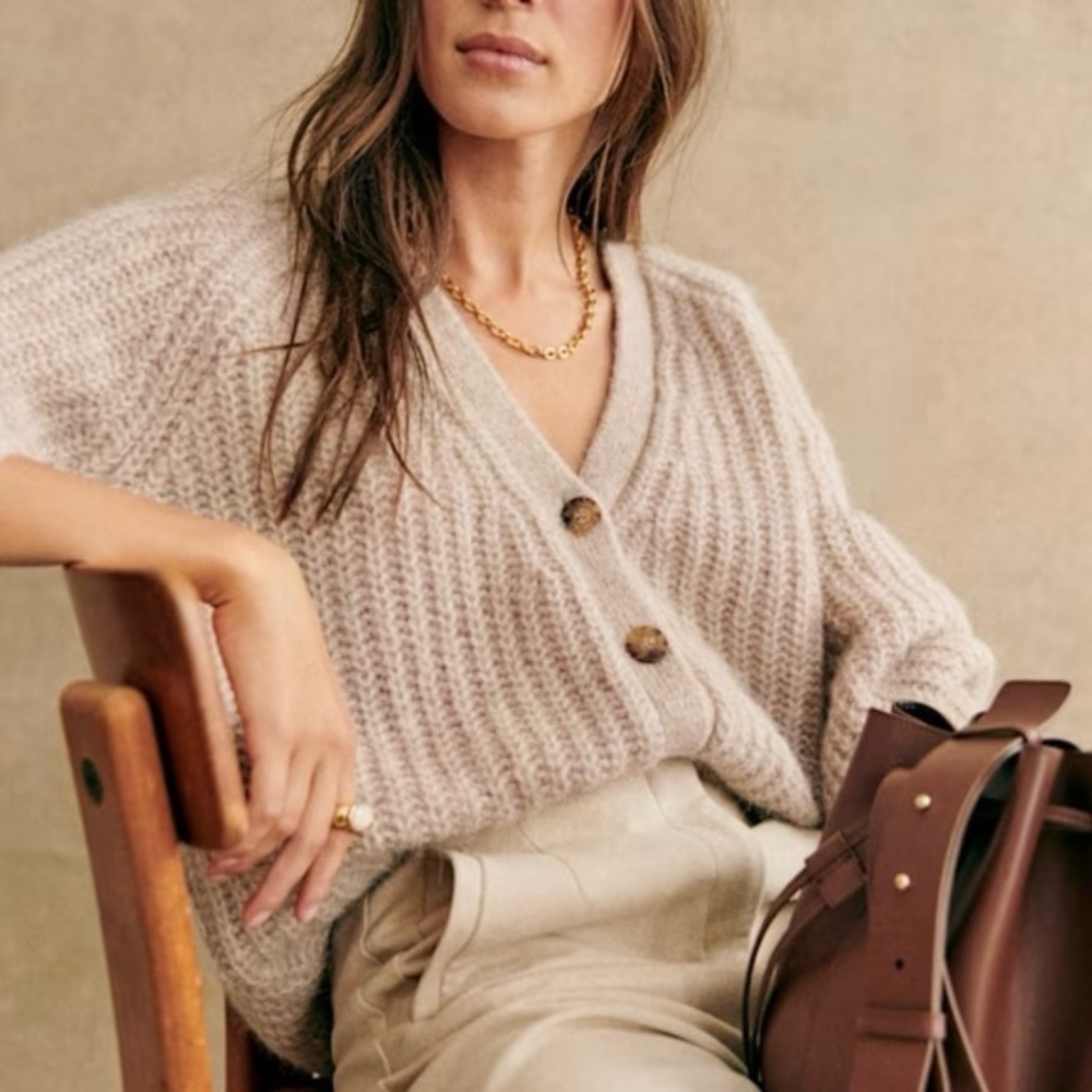 Sezane Basile Cardigan -- Beige -- in Sm
